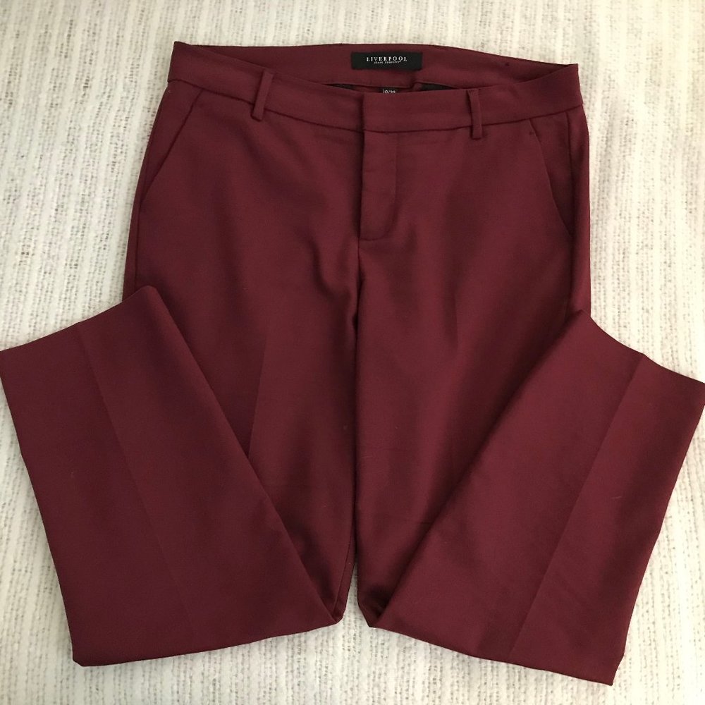 Liverpool Burgundy Straight Leg Pants Sz. 10